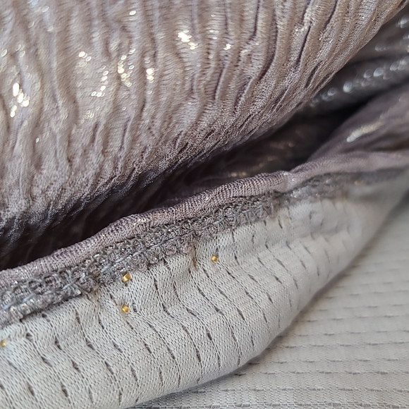 VINTAGE 80's SMITH & SMITH NYC Studded Shift Dress Small Mini Textured Crinkled - Picture 12 of 16